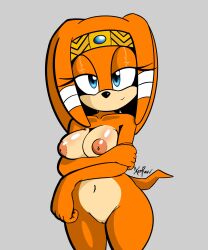 1girls accessory anthro big_breasts black_nose blue_eyes breasts curvy curvy_figure dreadlocks eyelashes female female_only fur furry headwear jewelry long_hair looking_at_viewer mammal mobian naked narrowed_eyes nude orange_body orange_fur orange_hair orange_skin pussy sega simple_background solo solo_female sonic_(series) sonic_adventure_2 sonic_the_hedgehog_(series) tail tikal_the_echidna two_tone_body two_tone_fur vagina video_games xenrevv