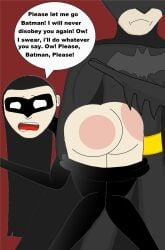 batman batman_(series) beware_the_batman bruce_wayne dc_comics female katana katana_(beware_the_batman) katana_(dc) spandex spandex_suit spanked spanking