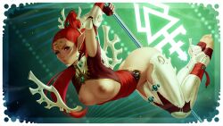 1girls aeldari barefoot breasts eldar female female_only high_heel_boots pinup solo solo_female stripper_pole tagme themaestronoob thigh_boots toeless_legwear warhammer_(franchise) warhammer_40k