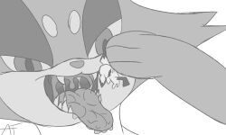 absurd_res afraidpichu apple_the_pichu duo felid feline feral generation_2_pokemon generation_5_pokemon hi_res macro male male/male mammal micro mouse mouth_shot murid murine nintendo open_mouth pichu pokemon pokemon_(species) purrloin rodent shrunk tongue tongue_out vore