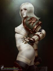 adeptus_astartes chaos_(warhammer) chaos_space_marine death_guard female female_only female_space_marine grey_skin imperium_of_man pinup rule_63 solo space_marine themaestronoob warhammer_(franchise) warhammer_40k white_hair