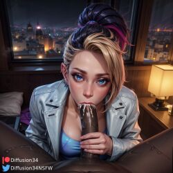 1boy 1girls :>= ai_generated akali athletic athletic_female big_penis black_hair black_skin blonde_hair blowjob blowjob_face blue_eyes city cityscape cleavage clothed clothed_sex clothing cropped_jacket cum cum_in_mouth cum_inside cum_on_body cum_on_penis dark-skinned_male dark_skin diffusion34 earrings ejaculation eye_contact eyebrows eyelashes eyeshadow face_fucking fellatio female female_focus hair high_ponytail holding_penis human human_penetrating indoors interracial jacket jewelry k/da_all_out_akali k/da_all_out_series lamp large_penis league_of_legends light-skinned_female light_skin lips looking_at_viewer makeup male male_pov multicolored_hair night open_clothes open_jacket oral oral_penetration oral_sex penis pillow pink_hair ponytail pov pov_eye_contact riot_games room seductive seductive_eyes self_upload sex short_hair stable_diffusion straight two-tone_hair two_tone_hair window
