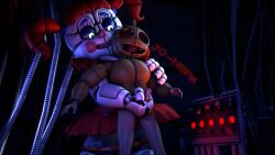 3d 3d_(artwork) baby_(fnafsl) canon_appearance circus_baby circus_baby_(fnaf) circus_baby_(original) female femdom five_nights_at_freddy's five_nights_at_freddy's:_sister_location fnaf full_color handjob handjob_from_behind joeshownsfw reach_around scottgames sister_location size_difference source_filmmaker springlock_suit