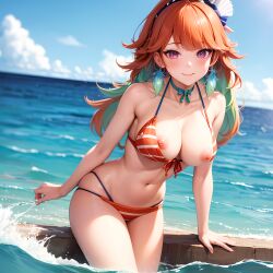 ai_generated bikini cute hololive hololive_english katakage nipple_slip nipples ocean stable_diffusion takanashi_kiara virtual_youtuber water