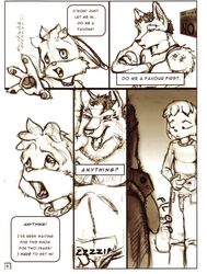 canine comic fel fel_(artist) furry gay male no_humans penis uncut wolf