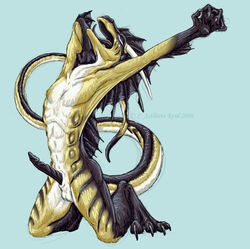 1boy 2006 c._ssthisto_reid centrifuge dragon erection frills horns male male_only open_mouth penis ridges solo stretching tail tongue webbing yawn