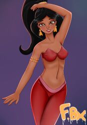 1girls aladdin belly_button disney disney_princess female female_only focus_bx princess_jasmine solo