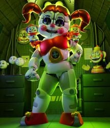 3d 3d_(artwork) baby_(fnafsl) blender blender_(software) blender_cycles canon_appearance circus_baby circus_baby_(fnaf) circus_baby_(original) crown female female_only five_nights_at_freddy's five_nights_at_freddy's:_help_wanted five_nights_at_freddy's:_sister_location full_color green_eyes justaperson_queendom looking_at_viewer m0nk3y naked naked_female orange_hair plush_baby plush_princess_(justaperson) plushie pose pussy robot robot_girl scottgames sister_location solo solo_female vagina