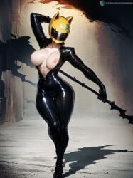 1girls ai_generated armpits celty_sturluson curvy_body curvy_female curvy_figure durarara!! erect_nipples erotic_nansensu helmet latex_suit nipple_bulge pink_nipples skin_tight solo_female stable_diffusion voluptuous voluptuous_female