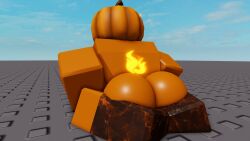 1girls 3d female female_only lampshaderr34 nude pumpkin pumpkin_head roblox robloxian tagme