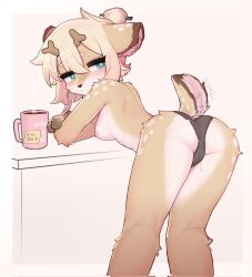 anthro crayon_(artist) deer female furry furry_only office_deer_(crayon) panties tagme