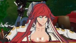 3d breasts_out fossil3d guilty_gear guilty_gear_strive gun happy_chaos implied_penetration jack-o'_valentine nonconsensual rape red_hair tagme tears unhappy_female