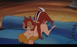 animated anthro chip chip_'n_dale_rescue_rangers cum cum_in_pussy cum_inside cum_splatter duo excessive_cum female female_penetrated fur furry gadget_hackwrench long_playtime male male/female male_penetrating male_penetrating_female missionary_position nude penis pussy sex sfan straight tail