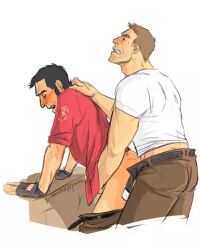 2boys against_surface anal from_behind male male/male male_only sniper_(team_fortress_2) soldier_(team_fortress_2) tagme team_fortress_2