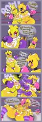 2girls animatronic ass bib big_ass big_breasts big_butt boxing boxing_gloves boxing_ring breasts bruise bruised bruises butt chica_(fnaf) chikin_(artist) comic duo english english_text fat_ass female female_focus female_only fight fighting five_nights_at_freddy's five_nights_at_freddy's_2 foxy_boxing gloves huge_breasts large_breasts multiple_girls pink_boxing_gloves pink_gloves purple_boxing_gloves purple_gloves ryona sharp_teeth speech_bubble tagme text thick thick_thighs thighs toy_chica_(eroticphobia) toy_chica_(fnaf) yuri