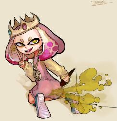 1girls ass bubble_butt fart fart_cloud fart_fetish farting female female_only inkling inkling_girl microphone microphone_in_ass pale_skin pearl_(splatoon) skirt splatoon splatoon_2 usagaijin