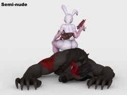 3d animated anthro bambookat furry little_red_riding_hood male mp4 no_sound rabbit tagme turntable_(animation) video