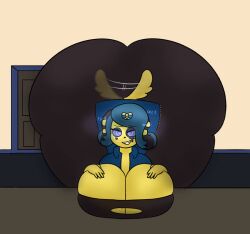 animal_crossing ankha ass_bigger_than_head barely_covered_breasts big_ass big_breasts big_hips clothed dorito228 female female_only giant_ass hyper_bimbo nintendo