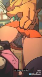 animated ass ass_focus ass_up black_eyes black_panties cameltoe cerebella clothed color colored diives eyeshadow facial_markings green_hair lipstick looking_at_viewer looking_back panties portrait skullgirls tagme thighhighs upskirt