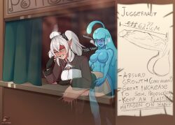 2022 balls big_penis breasts breath bulge duo elf english_text erection featureless_breasts female female_penetrated from_behind_position futa/female futa_on_female futa_penetrating futa_penetrating_female futanari genitals goo_creature goo_humanoid hair hi_res humanoid humanoid_genitalia humanoid_on_humanoid humanoid_penetrated humanoid_penetrating humanoid_penetrating_humanoid humanoid_penis intersex intersex/female intersex_penetrating intersex_penetrating_female looking_pleasured measurements nicoffee one_eye_closed penetration penis pleasure_face ridiculous_fit sex standing_doggystyle stomach_bulge text uncensored white_hair