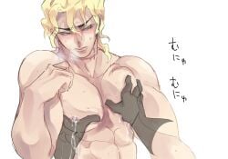 big_pecs dio_brando gay grabbing_pecs jojo's_bizarre_adventure lactation large_pectorals male male_lactation male_only milk no_visible_genitalia pec_grab pecs pectoral_grab stardust_crusaders yatsuji