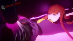 animated black_body glowing_eyes glowing_skin grim_tales_from_down_below infected_heart oc orange_hair princess_chi purple_skin sound tagme video white_face