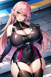 1girls ai_generated azur_lane curvaceous curvy_body curvy_female duke_of_york_(azur_lane) female female_only huge_breasts long_hair pink_hair solo stable_diffusion