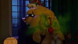 3d bowser chubby fart gassy mario_(series) mrrainbow nintendo source_filmmaker tagme yellow_yoshi yoshi