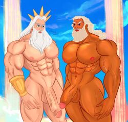 abs biceps big_chest big_cock big_pecs big_penis blueboybara boner bulging_biceps crossover daddy dilf disney erect_penis erection greek_mythology hard_on hercules_(disney) huge_chest huge_cock huge_pecs huge_penis king_triton male male_only muscle_growth muscles muscular muscular_male pecs silver_fox smooth_chest smooth_skin the_little_mermaid thick_thighs uncut veiny_penis zeus zeus_(hercules)