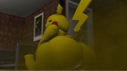 3d ass big_ass big_butt butt chubby facesitting fart fart_fetish farting_in_face fat mrrainbow nintendo overweight pichu pikachu pokemon pokemon_(species) relief relieved source_filmmaker yellow_fur