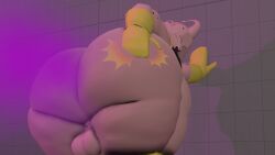 3d ass_slap balls big_ass big_butt chubby dragon_ball fart fat majin_buu male_focus mrrainbow overweight source_filmmaker tagme