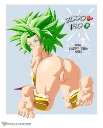 1girls ass ass_focus big_ass big_breasts big_butt blue_eyes blush bracelet breasts byghosteduard dragon_ball dragon_ball_super earrings feet feet_up female female_only female_saiyan fusion green_hair kefla legendary_super_saiyan legs looking_at_viewer looking_pleasured muscle muscular muscular_female nipples pleasure_face pussy short_hair solo solo_female strip_game super_saiyan super_saiyan_2 teenager thighs vagina