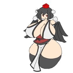 cleavage h.a.r huge_breasts kourindou_tengu_costume shameimaru_aya touhou