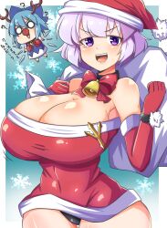 christmas cirno cleavage huge_breasts letty_whiterock looking_at_viewer norori touhou