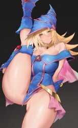 2020s 2023 2d 2d_(artwork) 5_fingers big_boobs big_breasts big_butt big_tits black_background black_magician_girl blonde_female blonde_hair blonde_hair_female blush blush_lines blushing_at_viewer boobs breasts breasts_bigger_than_head closed_mouth clothed clothed_female clothes clothing cropped cropped_legs crystals curvy curvy_female dark_magician_girl duel_monster eyes_half_open eyes_open fanart female_only gem gemstone gloves green_eyes half-dressed half_dressed half_nude huma human_only jewel jewelry kataku_musou konami leg_grab leg_lift leg_up legs_held_open light-skinned_female light_skin lipstick long_hair looking_at_viewer looking_down magical_girl magician mammal marking markings markings_on_head monster_girl_(genre) mouth_closed neck necklace necklace_between_breasts no_dialogue no_panties no_text nude nude_female partially_clothed partially_nude partially_undressed pentagram pentagram_necklace pov pov_eye_contact revealing revealing_clothes revealing_clothing simple_background skirt smile smiling smiling_at_viewer solo solo_focus spiked_hair suggestive suggestive_pose textless thick_thighs trading_card_game witch witch_hat yellow_hair yu-gi-oh! yu-gi-oh!_duel_monsters