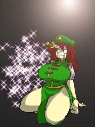 h.a.r hong_meiling huge_breasts knife thick_thighs touhou