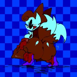 2_tails blush fat_ass genderswap_(mtf) glistening_butt gloves multi_tail pointy_ears rule_63 sonic.exe_(series) sonic_(series) tagme tails tails.exe tails_the_fox twirling_hair