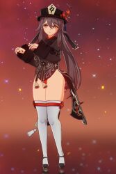 genshin_impact hazeker hu_tao_(genshin_impact) mod tagme thick_thighs wide_hips