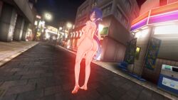 1girls 3d ass barefoot blue_hair city completely_nude completely_nude_female exhibitionism female female_only full_body genshin_impact layla_(genshin_impact) long_hair naked naked_female nude nude_female public public_nudity solo solo_female standing streaking street wafles_coffe