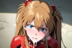 1girls ai_generated asuka_langley_sohryu cum cum_in_mouth neon_genesis_evangelion tagme