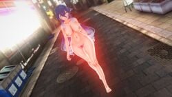 1girls 3d areolae barefoot big_breasts blue_hair breasts city completely_nude completely_nude_female exhibitionism female female_only full_body genshin_impact layla_(genshin_impact) long_hair naked naked_female nipples nude nude_female pubic_hair public public_nudity pussy solo solo_female standing streaking street wafles_coffe