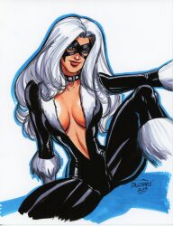 2023 black_cat_(marvel) felicia_hardy hi_res huge_breasts latex_suit long_hair marvel marvel_comics scott_dalrymple skin_tight solo_female solo_focus spider-man_(series) victim_official white_hair