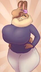 anthro big_breasts breasts female hazel_(shakotanbunny) huge_breasts shakotanbunny thick_thighs wide_hips