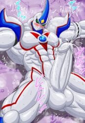 balls bara big_balls big_penis blush boner elemental_hero_neos erection male male_only mouthless muscles muscular musk non-human penis solo solo_male sweaty white_body yu-gi-oh! zazpihuts