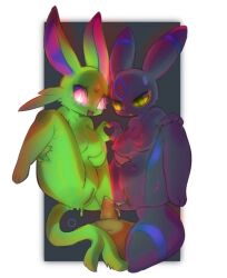 anthro duo eeveelution espeon female female/female generation_2_pokemon humanoid male nintendo pokemon pokemon_(species) seuppi umbreon