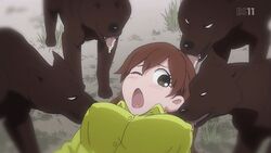 animal animated bestiality blush bouncing_breasts brown_eyes brown_hair canine color hen_zemi imminent_rape large_breasts licking mammal open_mouth saliva tongue wince