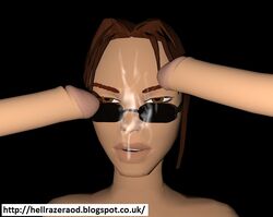 3d female hellrazer human lara_croft lara_croft_(classic) looking_over_eyewear looking_over_glasses looking_over_sunglasses male straight sunglasses tagme tinted_eyewear tomb_raider