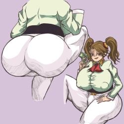 ass ass_focus big_ass breasts butt_focus fat_ass gundam gundam_build_fighters gundam_build_fighters_try odanota sazaki_kaoruko