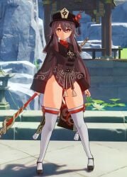 3d genshin_impact hazeker hu_tao_(genshin_impact) mod tagme thick_thighs wide_hips