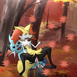 animal_penis anthro bite black35 braixen dewott female fox furry game_freak male male/female male_penetrating_female nintendo otter penis pokémon_(species) pokemon pokemon_(species) sex smile stick